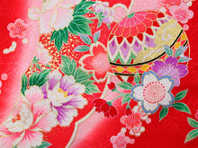 画像をギャラリービューアに読み込む, お宮参り 産着 女の子 赤 手鞠 桜 梅 牡丹 着物 長襦袢 セット 古典 七五三 3歳 祝着 のしめ うぶぎ 和装 和服 正装