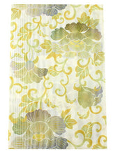 画像をギャラリービューアに読み込む, 洗える夏着物 コーディネートセット 4点セット Mサイズ 緑 縞 きもの 黄色 牡丹唐草 名古屋帯 薄抹茶 薄グレー 正絹帯揚げ帯締め 紗 小紋 レディース 女性 プレタ 和装 和服