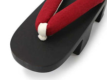 画像をギャラリービューアに読み込む, 下駄 レディース サンダル 浴衣 23.0 23.5 24.0 24.5 焦げ茶 桐 台 赤 麻 鼻緒 芳町 女性 ラバー有