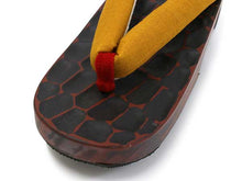 画像をギャラリービューアに読み込む, 下駄 レディース サンダル 浴衣 23.0 23.5 24.0 24.5 赤茶鎌倉彫 桐 台 からし色 麻 鼻緒 右近 女性 ラバー有
