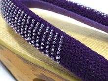 画像をギャラリービューアに読み込む, 下駄 レディース サンダル 浴衣 23.0 23.5 24.0 24.5 イエローベージュ 桐 台 紫 ビーズ 綿 鼻緒 右近 女性 ラバー有