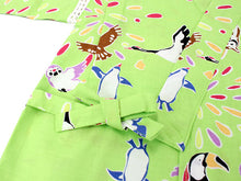 画像をギャラリービューアに読み込む, 子供 甚平 男の子 綿 100 3歳 4歳 黄緑 ペンギン フクロウ ワシ 花火 動物 WADATHI 木綿 じんべい 単品 こども キッズ ジュニア 和服 部屋着 送料無料 七夕 祭 花火 夏 涼しい
