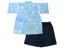 画像をギャラリービューアに読み込む, 子供 甚平 男の子 綿 90 2歳 3歳 水色 富士山 かき氷 金魚 ジーンズ 木綿 じんべい 単品 こども キッズ ジュニア 和服 部屋着 送料無料 七夕 祭 花火 夏 涼しい