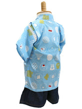 画像をギャラリービューアに読み込む, 子供 甚平 男の子 綿 90 2歳 3歳 水色 富士山 かき氷 金魚 ジーンズ 木綿 じんべい 単品 こども キッズ ジュニア 和服 部屋着 送料無料 七夕 祭 花火 夏 涼しい