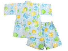 画像をギャラリービューアに読み込む, 子供 甚平 男の子 綿 100 3歳 4歳 水色 ドット レモン 木綿 じんべい 単品 こども キッズ ジュニア 和服 部屋着 送料無料 七夕 祭 花火 夏 涼しい