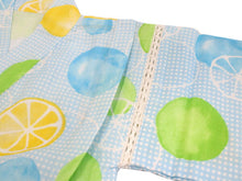 画像をギャラリービューアに読み込む, 子供 甚平 男の子 綿 100 3歳 4歳 水色 ドット レモン 木綿 じんべい 単品 こども キッズ ジュニア 和服 部屋着 送料無料 七夕 祭 花火 夏 涼しい