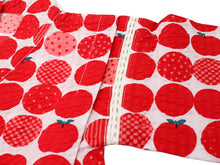 画像をギャラリービューアに読み込む, 子供 甚平 女の子 綿 90 2歳 3歳 赤 りんご リップル 木綿 じんべい 単品 こども キッズ ジュニア 和服 部屋着 送料無料 七夕 祭 花火 夏 涼しい