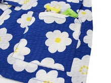 画像をギャラリービューアに読み込む, 子供 甚平 女の子 綿 90 2歳 3歳 青 花 リップル 木綿 じんべい 単品 こども キッズ ジュニア 和服 部屋着 送料無料 七夕 祭 花火 夏 涼しい