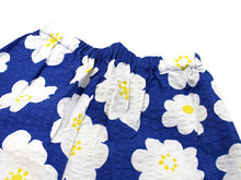 画像をギャラリービューアに読み込む, 子供 甚平 女の子 綿 90 2歳 3歳 青 花 リップル 木綿 じんべい 単品 こども キッズ ジュニア 和服 部屋着 送料無料 七夕 祭 花火 夏 涼しい