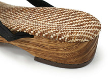 画像をギャラリービューアに読み込む, 下駄 サンダル 黒 鼻緒 レディース 夏 浴衣 編み 女性 ゆかた カジュアル 普段着 和装 和服 Wa de Modern あす楽