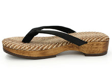 画像をギャラリービューアに読み込む, 下駄 サンダル 黒 鼻緒 レディース 夏 浴衣 編み 女性 ゆかた カジュアル 普段着 和装 和服 Wa de Modern あす楽