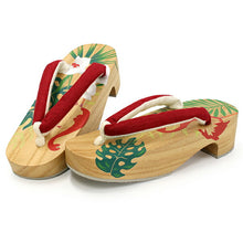 画像をギャラリービューアに読み込む, 下駄 レディース 浴衣 23.0 23.5 24.0 24.5 ベージュ 桐 フラミンゴ 台 赤 麻 鼻緒 右近 女性 ラバー有