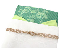 画像をギャラリービューアに読み込む, 洗える夏着物 コーディネートセット 4点セット Lサイズ 緑 花 きもの 白 菱 名古屋帯 黄緑 ベージュ 正絹帯揚げ帯締め 薄物 小紋 レディース 女性 プレタ 和装 和服