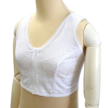 画像をギャラリービューアに読み込む, 和装ブラジャー M L LL 立体裁断 ブラジャー 補整下着 白 レース フロントファスナー 補正パッド 抗菌 防臭 綿 綿ニット天竺 日本製 和装 ブラ 下着 和服 レディース 女性用 着物 着付小物