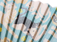 画像をギャラリービューアに読み込む, 扇子 青 猫 エコ ギフト プレゼント 贈り物 春 夏 せんす 和装小物 雑貨 暑さ対策 節電 エコ 飛沫防止 あす楽 ネコポス