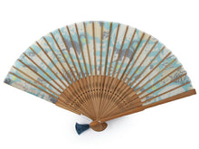 画像をギャラリービューアに読み込む, 扇子 青 猫 エコ ギフト プレゼント 贈り物 春 夏 せんす 和装小物 雑貨 暑さ対策 節電 エコ 飛沫防止 あす楽 ネコポス