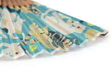 画像をギャラリービューアに読み込む, 扇子 青 猫 エコ ギフト プレゼント 贈り物 春 夏 せんす 和装小物 雑貨 暑さ対策 節電 エコ 飛沫防止 あす楽 ネコポス