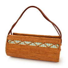 画像をギャラリービューアに読み込む, かごバッグ レディース 茶色 かご グリーン チェック 内布 アタ 夏 バッグ 単品 浴衣 女性 カゴ 籠 ゆかた 浴衣バッグ 手提げ 和装 和服 あす楽