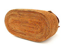 画像をギャラリービューアに読み込む, かごバッグ レディース 茶色 かご 渋紫 更紗 巾着 アタ 岡重 ガムランボール 夏 バッグ 単品 浴衣 女性 カゴ 籠 きんちゃく ゆかた 浴衣バッグ 手提げ 和装 和服 日本製 あす楽