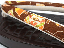 画像をギャラリービューアに読み込む, 下駄 レディース 濃い茶 網代柄 台 茶 リーフ 鼻緒 フリーサイズ 浴衣 ゲタ げた レディース 夏着物 和装 右近