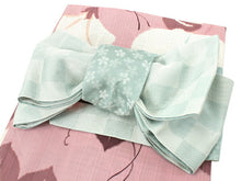 画像をギャラリービューアに読み込む, 浴衣 セット レディース 2点セット Sサイズ 薄紫 朝顔 ゆかた 薄緑 市松 帯 渋ピンク 小桜 半幅帯 女性 大人 浴衣セット 仕立て上がり プレタ 和装 和服 花火大会 夏祭り