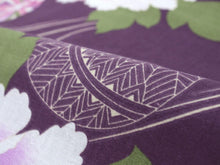 画像をギャラリービューアに読み込む, 浴衣 セット レディース 2点セット フリーサイズ 濃紫 牡丹 ゆかた 濃緑 ストライプ 帯 手毬 無地 半幅帯 女性 大人 浴衣セット 仕立て上がり プレタ 和装 和服 花火大会 夏祭り