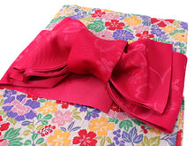画像をギャラリービューアに読み込む, 浴衣 セット レディース 2点セット Lサイズ ベージュ 菊 ゆかた ピンク 桜 帯 花 小花 半幅帯 女性 大人 浴衣セット 仕立て上がり プレタ 和装 和服 花火大会 夏祭り