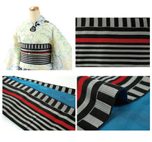 画像をギャラリービューアに読み込む, 半幅帯 リバーシブル ストライプ 全5色 浴衣 小紋 着物 袴 半巾帯 細帯 袴下帯 洗える 半幅帯 縞 日本製