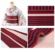 画像をギャラリービューアに読み込む, 半幅帯 リバーシブル ストライプ 全5色 浴衣 小紋 着物 袴 半巾帯 細帯 袴下帯 洗える 半幅帯 縞 日本製