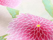 画像をギャラリービューアに読み込む, 浴衣 セット レディース 2点セット Sサイズ 生成り 菊 ゆかた 濃抹茶 花唐草 帯 万寿菊 花 唐草 女性 大人 浴衣セット 仕立て上がり プレタ 20代 30代 40代 和装 和服 花火大会 夏祭り