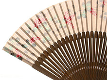 画像をギャラリービューアに読み込む, 扇子 女性用 袋付き セット ベージュ地 萩 シルク 竹 桐箱入り レディース 母の日 プレゼント ギフト おしゃれ 普段使いに 婦人用 女性 レディース せんす 扇子袋 セット 和装小物 夏