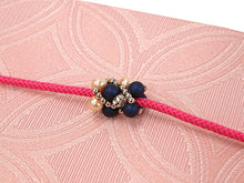 画像をギャラリービューアに読み込む, 帯飾り 濃ピンク 紐 紺 パールビーズ 浴衣 飾り紐 おしゃれ 帯締め パール ビジュー ビーズ 帯留め 和装 レディース ワンポイント オシャレ 夏 夏着物 キラキラ パーツ