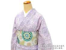 画像をギャラリービューアに読み込む, 洗える 夏 着物 月華美人 Lサイズ 紫 花 プレタ セオアルファ TORAY 白地 小花 洗える着物 浴衣 ポリエステル 小紋 きもの キモノ 東レ セオα 送料無料