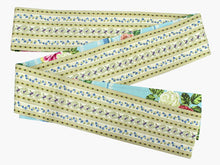 画像をギャラリービューアに読み込む, 半幅帯 WAKKA半幅帯 単品 青緑 クラシックローズ 半巾帯 ベージュ 横縞 リバーシブル バラ 着物 帯 カジュアル レディース アレンジ 細帯 四寸 日本製 女性 和装 和服 あす楽