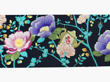 画像をギャラリービューアに読み込む, 半幅帯 WAKKA半幅帯 単品 紺 アフタヌーンティ 半巾帯 黄色 扇 リバーシブル 椿 花 葉 着物 帯 カジュアル レディース アレンジ 細帯 四寸 日本製 女性 和装 和服 あす楽