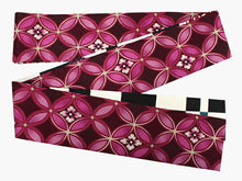 画像をギャラリービューアに読み込む, 半幅帯 WAKKA半幅帯 単品 白 市松 半巾帯 赤紫 華七宝 リバーシブル 黒 菊 服 着物 帯 カジュアル レディース アレンジ 細帯 四寸 日本製 女性 和装 和服 あす楽