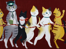 画像をギャラリービューアに読み込む, 半幅帯 WAKKA半幅帯 単品 濃赤 猫 半巾帯 緑 幾何学 リバーシブル 電車ごっこ 服 着物 帯 カジュアル レディース アレンジ 細帯 四寸 日本製 女性 和装 和服 あす楽