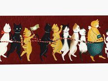 画像をギャラリービューアに読み込む, 半幅帯 WAKKA半幅帯 単品 濃赤 猫 半巾帯 緑 幾何学 リバーシブル 電車ごっこ 服 着物 帯 カジュアル レディース アレンジ 細帯 四寸 日本製 女性 和装 和服 あす楽