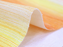 画像をギャラリービューアに読み込む, 半幅帯 レディース Watuu オレンジ 濃淡 麻 横縞 イエロー 長尺 リバーシブル アレンジ 浴衣 ゆかた 夏 着物 和装 和つう