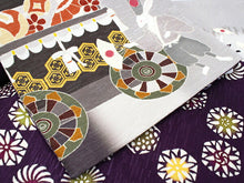 画像をギャラリービューアに読み込む, 半幅帯 WAKKA半幅帯 単品 グレー 兎 半巾帯 紫 花 リバーシブル 大兎祭 服 着物 帯 カジュアル レディース アレンジ 細帯 四寸 日本製 女性 和装 和服 あす楽