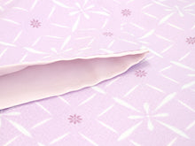 画像をギャラリービューアに読み込む, 洗える着物 コーディネートセット 袷 Mサイズ パープル 花菱 きもの 金茶 丸に鱗 名古屋帯 杏子色 正絹帯揚げ帯締め 4点セット 小紋 レディース 女性 プレタ 和装 和服