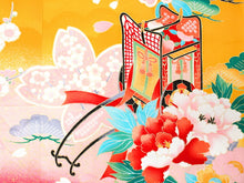 画像をギャラリービューアに読み込む, 七五三 着物 7歳 正絹 黄色 御所車 四つ身 女の子 赤 毬 蝶 古典 長襦袢セット 子供 和装 和服 きもの 753 購入 新品