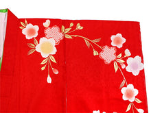 画像をギャラリービューアに読み込む, 七五三 着物 7歳 赤 桜 四つ身 女の子 ピンク 蝶 熨斗 古典 長襦袢セット 子供 和装 和服 きもの 753 購入 新品