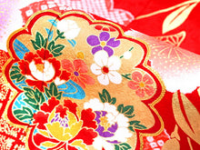 画像をギャラリービューアに読み込む, 七五三 着物 7歳 赤 桜 四つ身 女の子 ピンク 蝶 熨斗 古典 長襦袢セット 子供 和装 和服 きもの 753 購入 新品