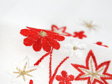 画像をギャラリービューアに読み込む, 七五三 刺繍 半衿 単品 子供用 3歳 7歳 白 紅葉 はんえり 菊 花 こども 日本製 丹後刺繍 一越ちりめん ちりめん 着物 和服 和装 和小物 キッズ ジュニア 女の子 襟