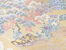 画像をギャラリービューアに読み込む, 袋帯 フォーマル 六通 ゴールド 風景 礼装用 帯 長嶋成織物 山 建物 流水 草花 四季 仕立て上がり 留袖 色留袖 訪問着 新品 未使用 日本製 レディース 女性 着物 結婚式 パーティー 園遊会 式典 和装 和服 正絹 送料無料 卒業式 入学式