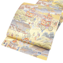 画像をギャラリービューアに読み込む, 袋帯 フォーマル 六通 ゴールド 祇園祭 礼装用 帯 長嶋成織物 鉾 街並み 町人 仕立て上がり 留袖 色留袖 訪問着 新品 未使用 日本製 レディース 女性 着物 結婚式 パーティー 園遊会 式典 和装 和服 正絹 送料無料