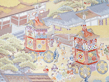 画像をギャラリービューアに読み込む, 袋帯 フォーマル 六通 ゴールド 祇園祭 礼装用 帯 長嶋成織物 鉾 街並み 町人 仕立て上がり 留袖 色留袖 訪問着 新品 未使用 日本製 レディース 女性 着物 結婚式 パーティー 園遊会 式典 和装 和服 正絹 送料無料