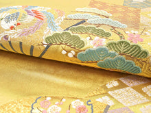 画像をギャラリービューアに読み込む, 袋帯 フォーマル 六通 ゴールド 御所車 礼装用 帯 長嶋成織物 扇 松 菊 鳳凰 花 仕立て上がり 留袖 色留袖 訪問着 新品 未使用 日本製 レディース 女性 着物 結婚式 パーティー 園遊会 式典 和装 和服 正絹 送料無料 卒業式 入学式