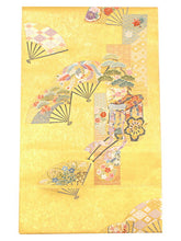 画像をギャラリービューアに読み込む, 袋帯 フォーマル 六通 ゴールド 御所車 礼装用 帯 長嶋成織物 扇 松 菊 鳳凰 花 仕立て上がり 留袖 色留袖 訪問着 新品 未使用 日本製 レディース 女性 着物 結婚式 パーティー 園遊会 式典 和装 和服 正絹 送料無料 卒業式 入学式